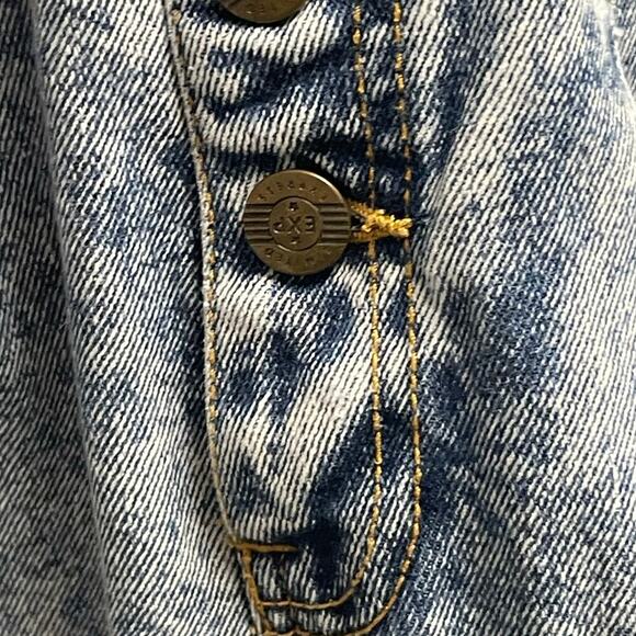 Vintage 80s Limited Express Acid Wash Fold Over High Waist Jeans Tapered Leg EXP - Picture 8 of 8